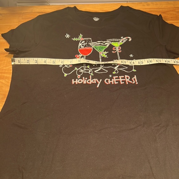 Holiday time, large, Joliday Cheers Christmas T-shirt, black - Picture 4 of 4